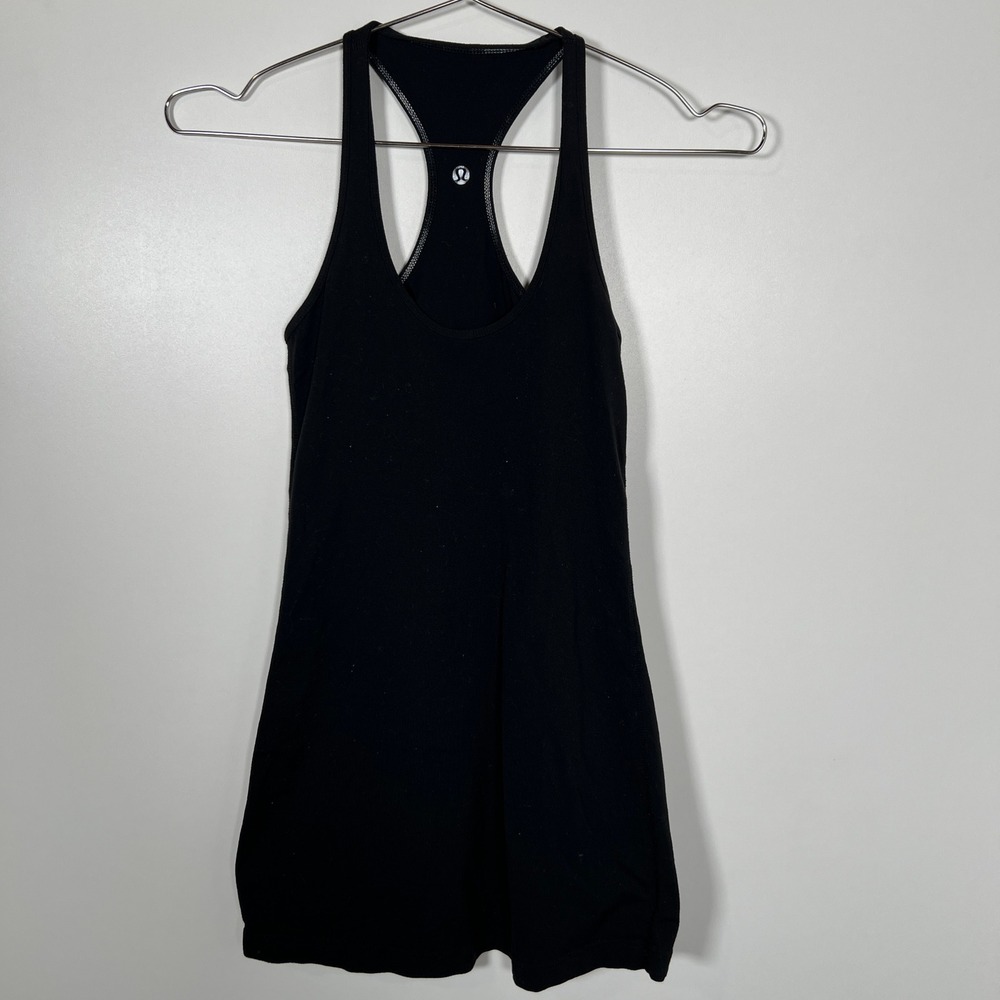 Lululemon Athletic Black Tank Top Racerback Scoop Neck Workout Yoga Size XS S